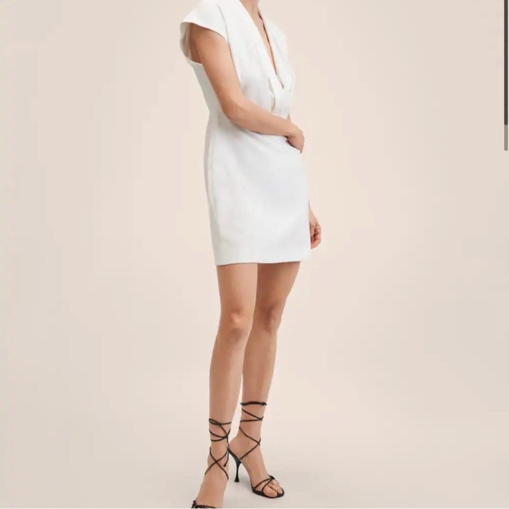 Mango White Wrap Dress